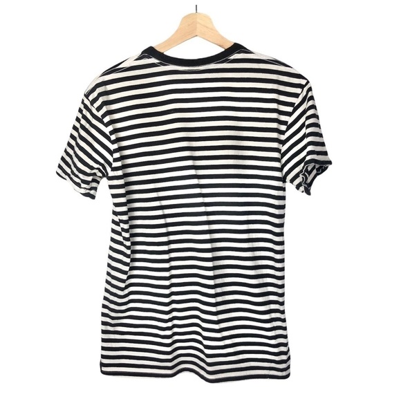 ASOS Black & White Stripe Swimming With Bears Crew Neck T-Shirt M - Picture 2 of 4